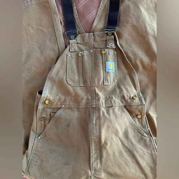 Carhartt Canvas Work Overalls - Men’s Large - Picture 1 of 9